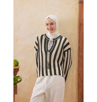 Fresh Scarf Shawl Off-White Wave Jacquard Hijab Shawl - Off-White