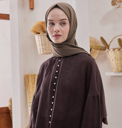 Fresh Scarf Shawl Powdered Coffee Medine Ipek Chiffon Hijab Shawl - Powdered Coffee