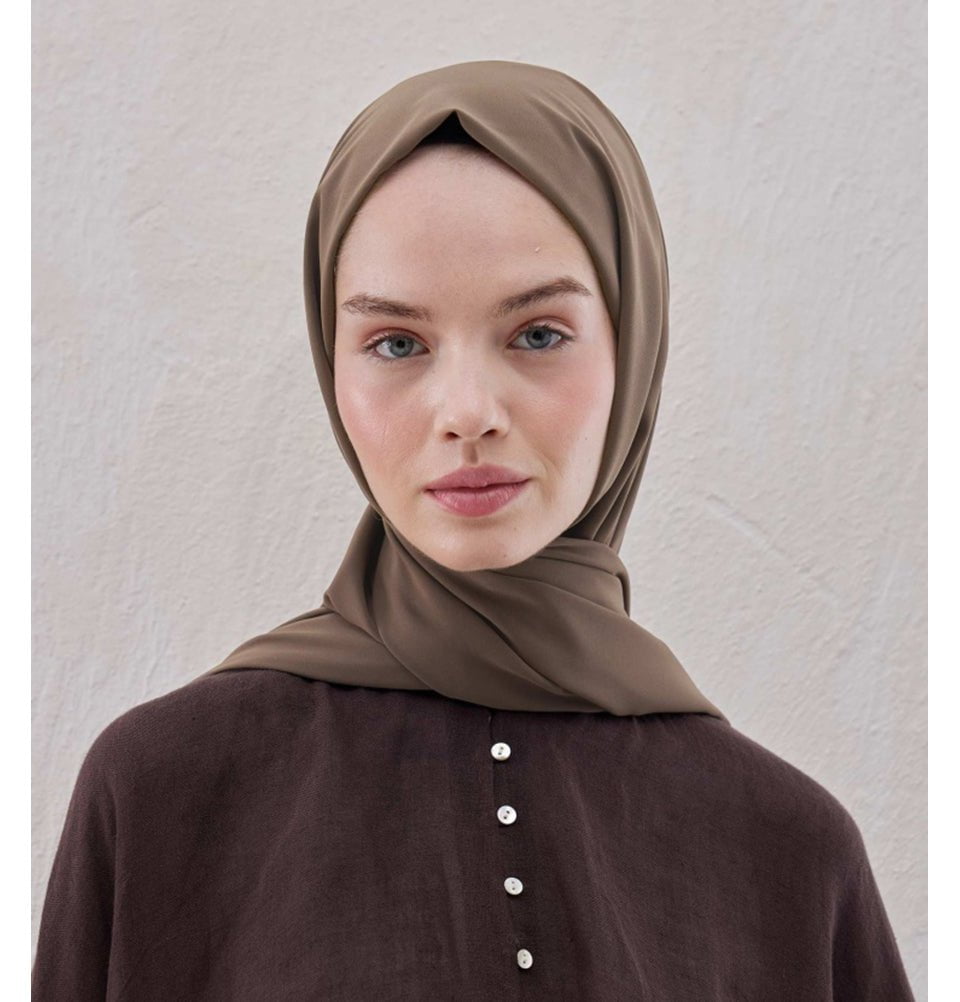 Fresh Scarf Shawl Powdered Coffee Medine Ipek Chiffon Hijab Shawl - Powdered Coffee