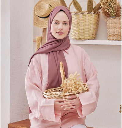 Fresh Scarf Shawl Rose Pink Medine Ipek Chiffon Hijab Shawl - Rose Pink