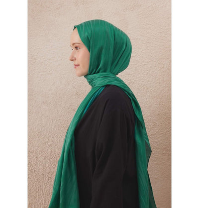 Fresh Scarf Shawl Sea Green Wave Jacquard Hijab Shawl - Sea Green