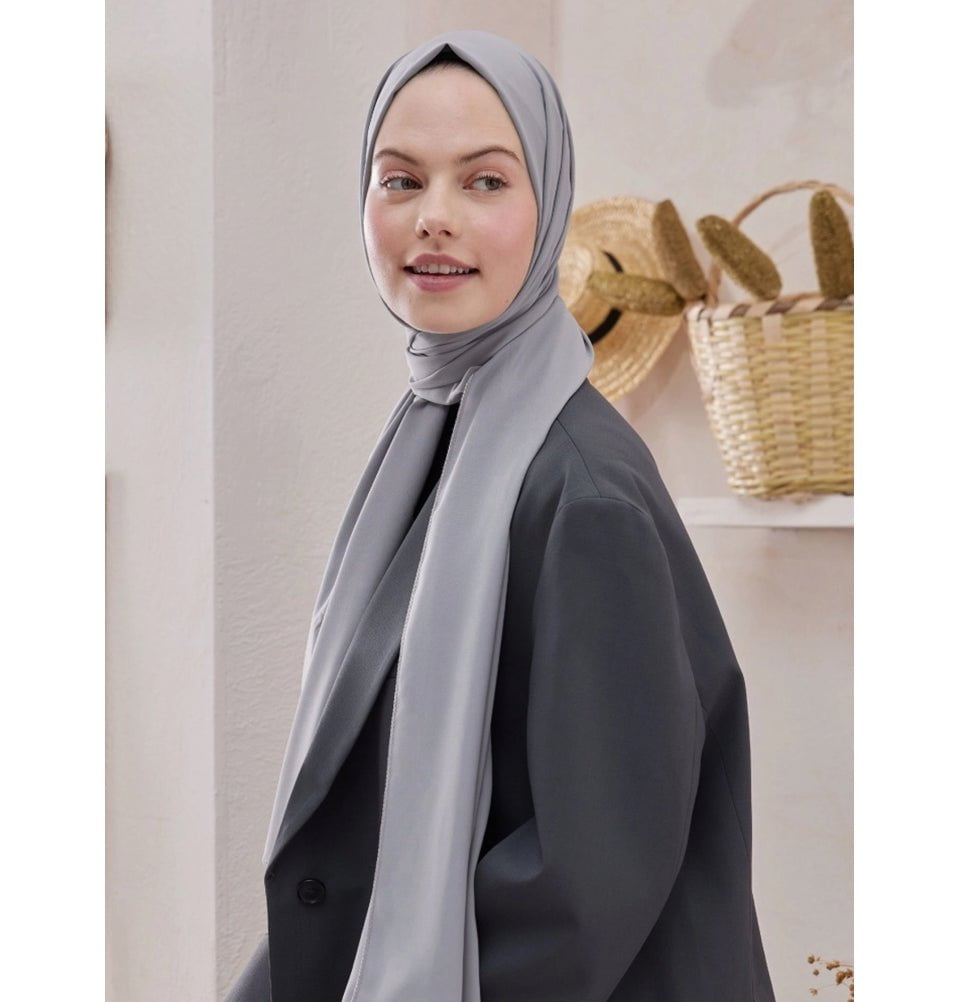 Fresh Scarf Shawl Silver Medine Ipek Chiffon Hijab Shawl - Silver