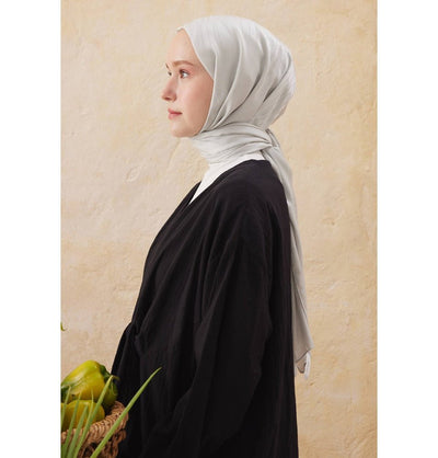 Fresh Scarf Shawl Silver Wave Jacquard Hijab Shawl - Silver
