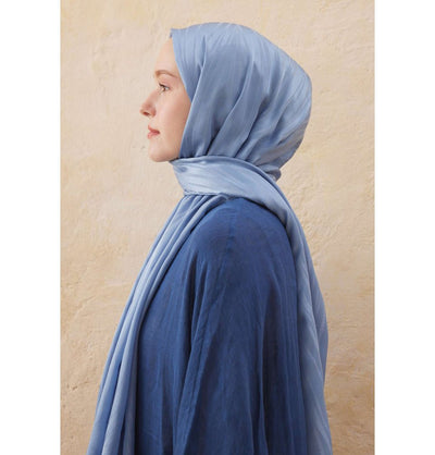 Fresh Scarf Shawl Sky Blue Wave Jacquard Hijab Shawl - Sky Blue