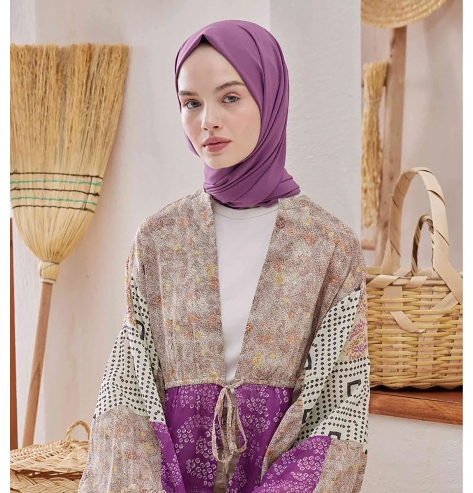 Fresh Scarf Shawl Violet Medine Ipek Chiffon Hijab Shawl - Violet