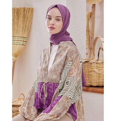 Fresh Scarf Shawl Violet Medine Ipek Chiffon Hijab Shawl - Violet
