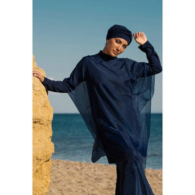 Marina Mayo Swimsuit Modest Swim Cover Kaftan Kimono - P2201 Simple Navy