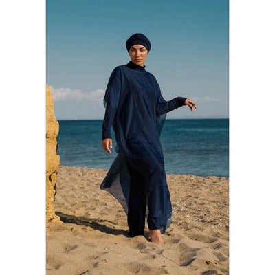 Marina Mayo Swimsuit Modest Swim Cover Kaftan Kimono - P2201 Simple Navy