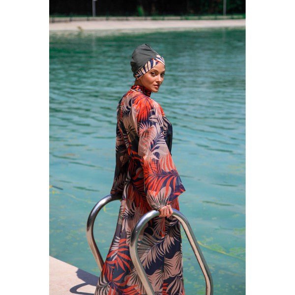 Marina Mayo Swimsuit Modest Swim Cover Kaftan Kimono - P2204 Tropical / Multicolored