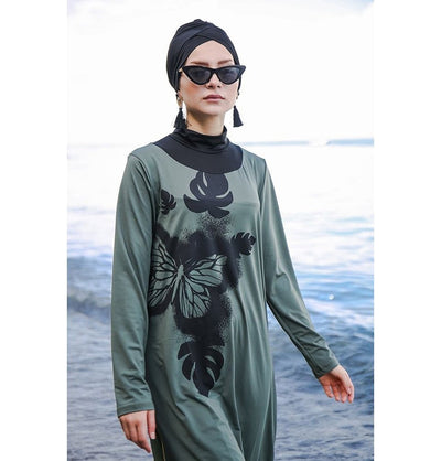 Marina Mayo Swimsuit Women's Two Piece Full Coverage Modest Swimsuit - M2021 Beach Garden / Khaki