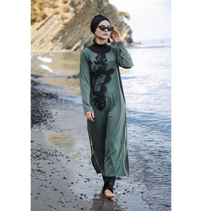 Marina Mayo Swimsuit Women's Two Piece Full Coverage Modest Swimsuit - M2021 Beach Garden / Khaki