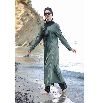 Marina Mayo Swimsuit Women's Two Piece Full Coverage Modest Swimsuit - M2021 Beach Garden / Khaki