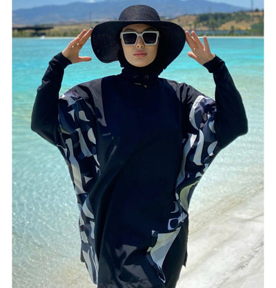 Marina Mayo Swimsuit Women's Two Piece Full Coverage Modest Swimsuit - M2277 Abstract Black