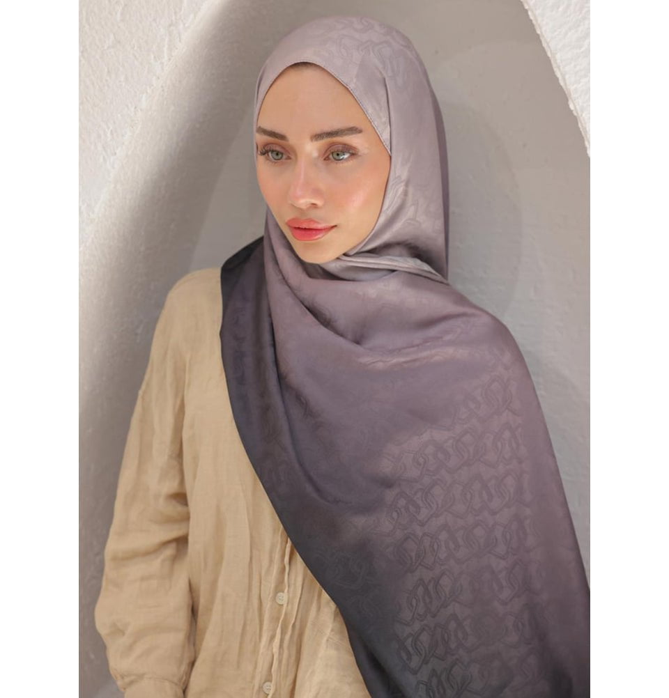 Mavidan Shawl Lilac Gradient Cotton Blend Patterned Shawl Hijab - Lilac