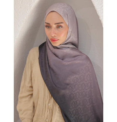 Mavidan Shawl Lilac Gradient Cotton Blend Patterned Shawl Hijab - Lilac