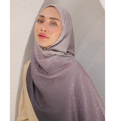 Mavidan Shawl Lilac Gradient Cotton Blend Patterned Shawl Hijab - Lilac