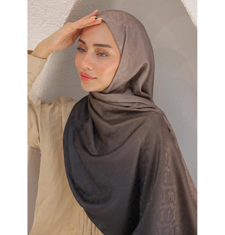 Mavidan Shawl Mink Gradient Cotton Blend Patterned Shawl Hijab - Mink