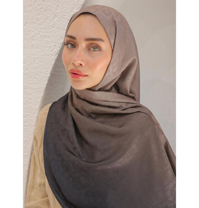 Mavidan Shawl Mink Gradient Cotton Blend Patterned Shawl Hijab - Mink
