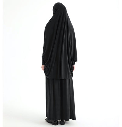 Modefa Abaya Black Modefa Premium Women's Islamic Two Piece Prayer Dress - Black
