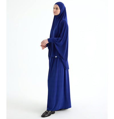 Modefa Abaya Blue Modefa Premium Women's Islamic Two Piece Prayer Dress - Blue