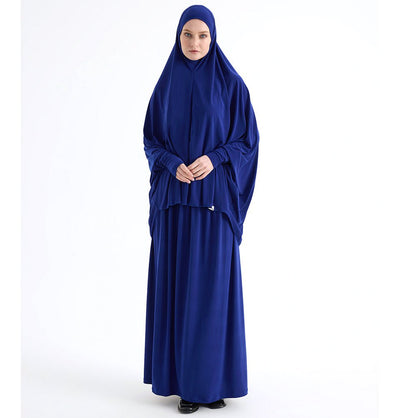 Modefa Abaya Blue Modefa Premium Women's Islamic Two Piece Prayer Dress - Blue