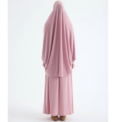 Modefa Abaya Blush Pink Modefa Premium Women's Islamic Two Piece Prayer Dress - Blush Pink