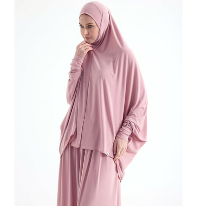 Modefa Abaya Blush Pink Modefa Premium Women's Islamic Two Piece Prayer Dress - Blush Pink