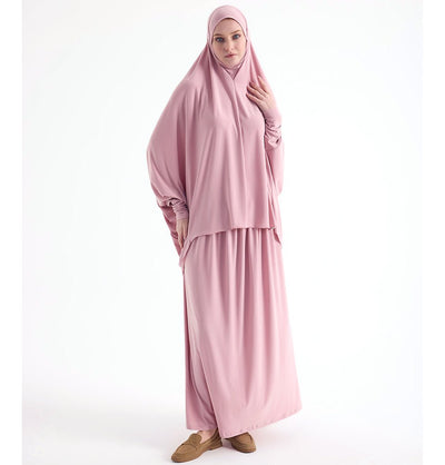 Modefa Abaya Blush Pink Modefa Premium Women's Islamic Two Piece Prayer Dress - Blush Pink