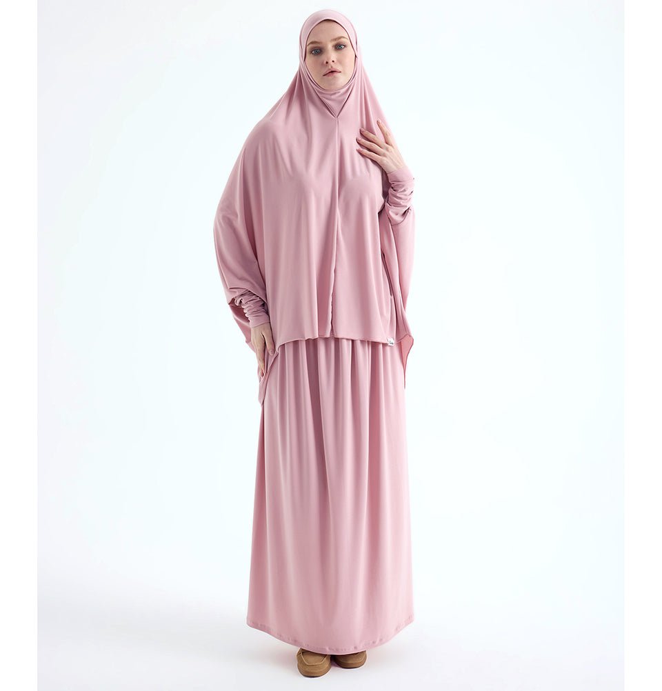 Modefa Abaya Blush Pink Modefa Premium Women's Islamic Two Piece Prayer Dress - Blush Pink