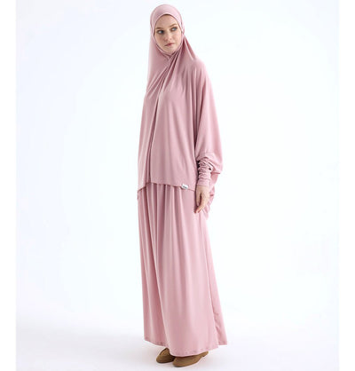 Modefa Abaya Blush Pink Modefa Premium Women's Islamic Two Piece Prayer Dress - Blush Pink