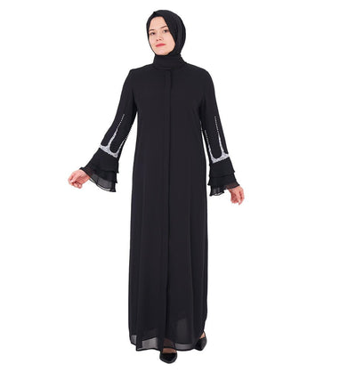 Modefa Abaya Elegant Women's Sequins Layered Sleeves Abaya - 158
