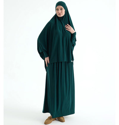 Modefa Abaya Emerald Green Modefa Premium Women's Islamic Two Piece Prayer Dress - Emerald Green
