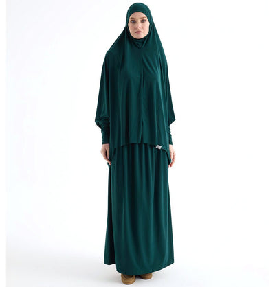 Modefa Abaya Emerald Green Modefa Premium Women's Islamic Two Piece Prayer Dress - Emerald Green