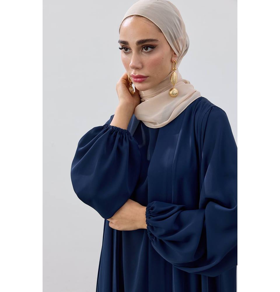 hijab with navy blue dress Everyday Elegance Open Abaya & Set 41.3” Chest