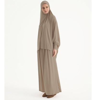 Modefa Abaya Mink Modefa Premium Women's Islamic Two Piece Prayer Dress - Mink