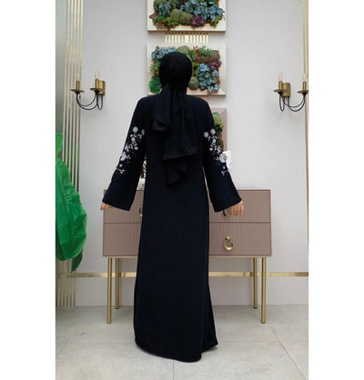 Modefa Abaya Modern Muslim Woman's Shanghai Zip Up Abaya - 7895 - Black