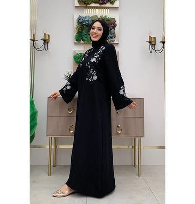 Modefa Abaya Modern Muslim Woman's Shanghai Zip Up Abaya - 7895 - Black
