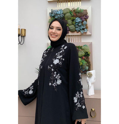 Modefa Abaya Modern Muslim Woman's Shanghai Zip Up Abaya - 7895 - Black