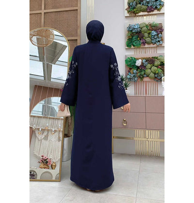 Modefa Abaya Modern Muslim Woman's Shanghai Zip Up Abaya - 7895 - Navy Blue