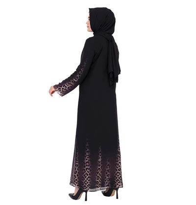 Modefa Abaya Modest Black Ombre Leopard Women’s Islamic Abaya - 205
