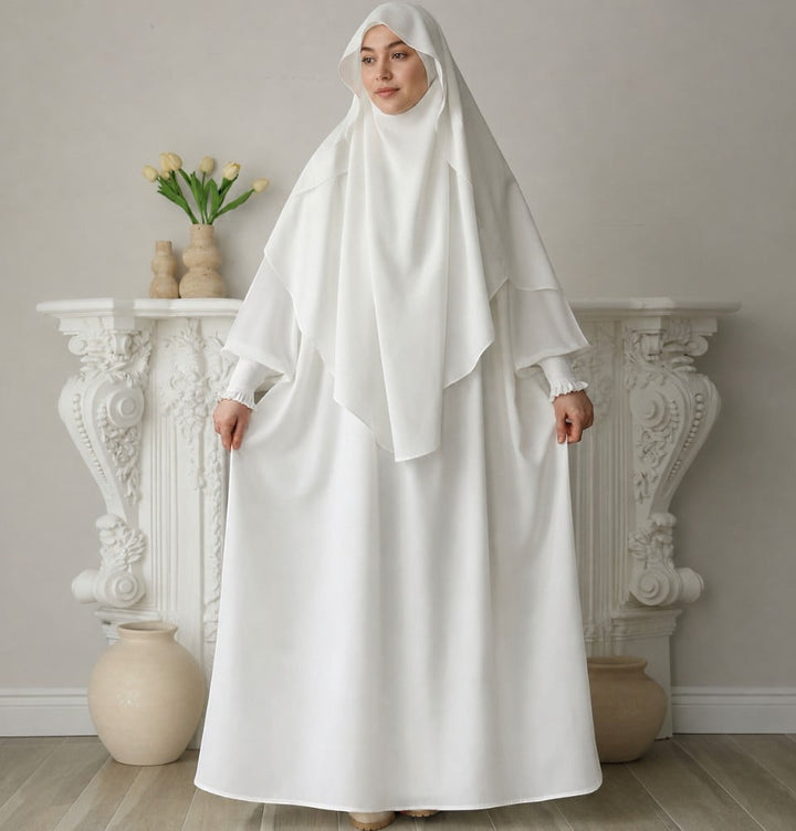 ladies abaya dress Modest Muslim Woman with Niqab Khimar Color:Tea Rose ($118.66) O-Neck long sleeve maxi 175 cm) Style Tip cut out cocktail dress