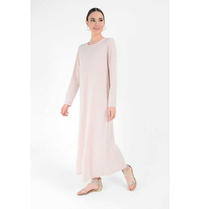 Modefa Abaya Modest Muslim Woman's Long sleeve Slip Abaya - Sandy Beige