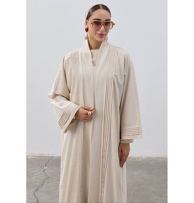Modefa Abaya Modest Muslim Women's Classy Chic Open Abaya - Beige