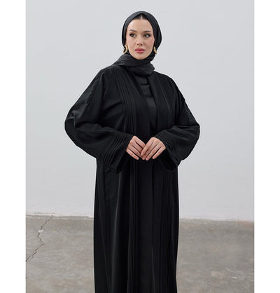 Modefa Abaya Modest Muslim Women's Classy Chic Open Abaya - Black
