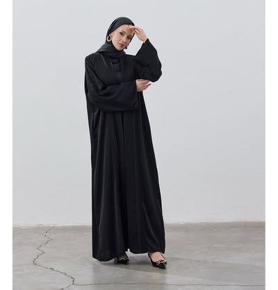 Modefa Abaya Modest Muslim Women's Classy Chic Open Abaya - Black