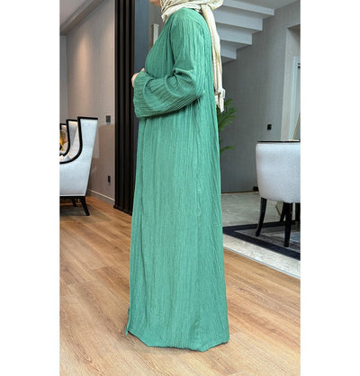 Modefa Abaya Modest Muslim Women’s Knitted Two Piece Abaya - Green