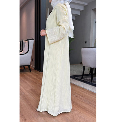 Modefa Abaya Modest Muslim Women’s Knitted Two Piece Abaya - Yellow