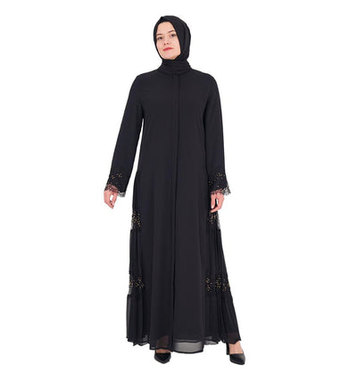 Modefa Abaya Modest Women's Beaded Embroidered Lace Abaya - 153