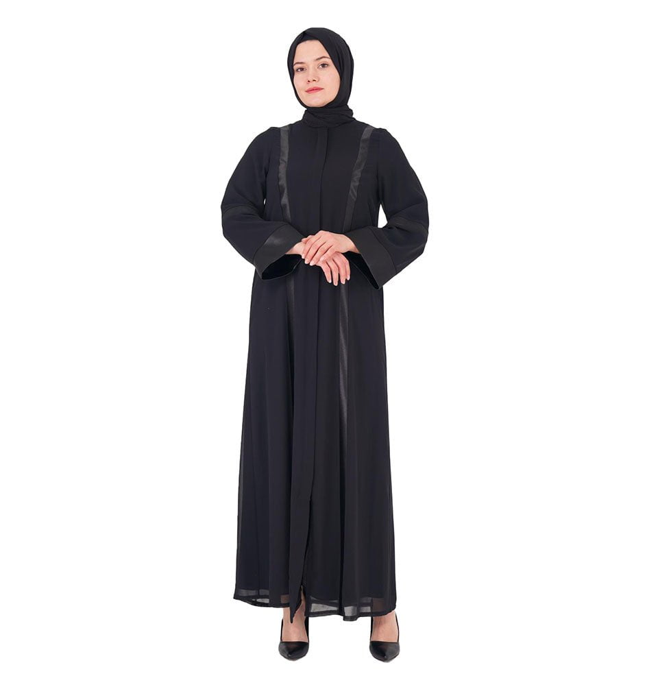 Modefa Abaya Modest Women's Chic Abaya with Black Trim - blk164