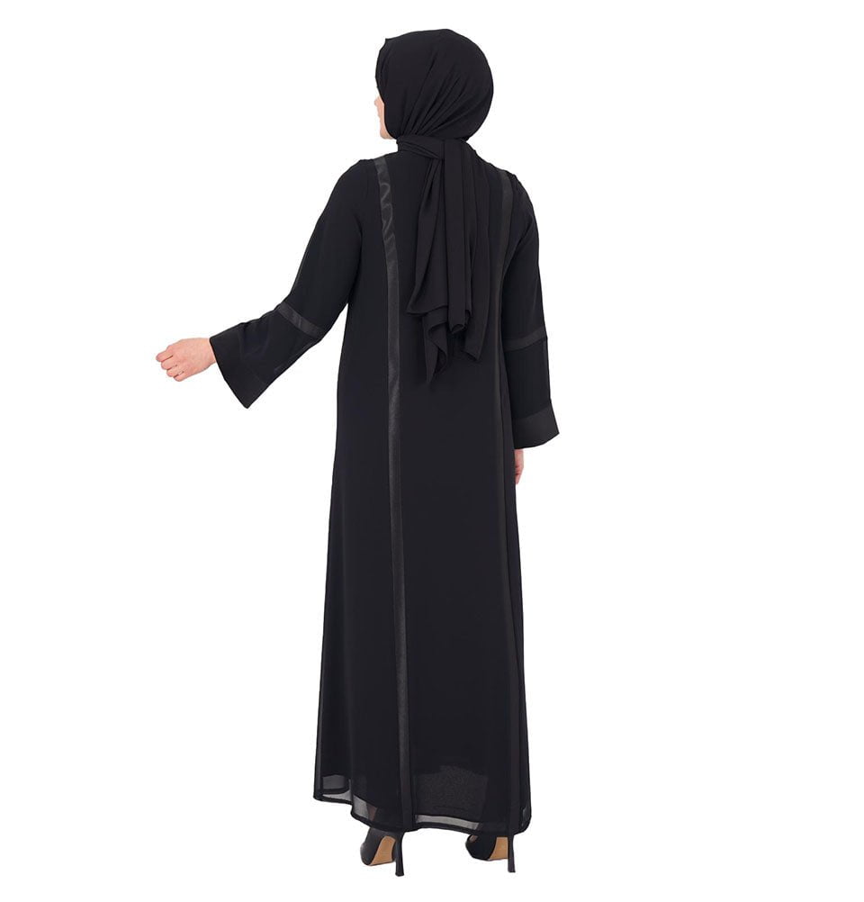 Modefa Abaya Modest Women's Chic Abaya with Black Trim - blk164